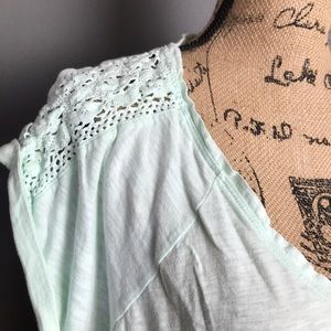 Gap Top - cap sleeve -mint green XL